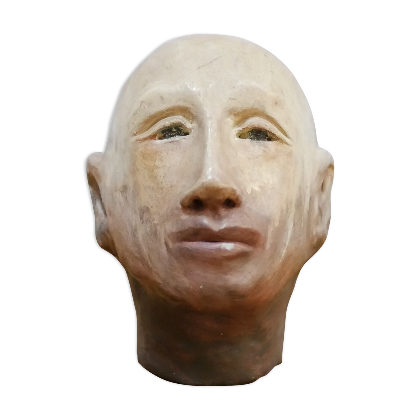 Terracotta head sculpture
