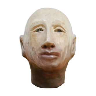 Terracotta head sculpture