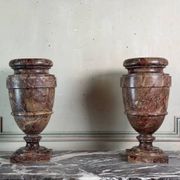 Pair of Sarrancolin marble urns, France 19th century