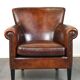 Stylish sheepskin leather armchair with a refined appearance