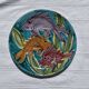 Assiette poisson orange, violet, Sicile Italie