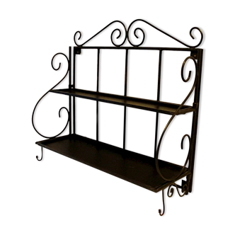 Wall-mounted or table-mounted wrought iron shelf