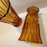 Pair of amber vases made in Belgium "Henri Heemskerk" art deco circa 1930