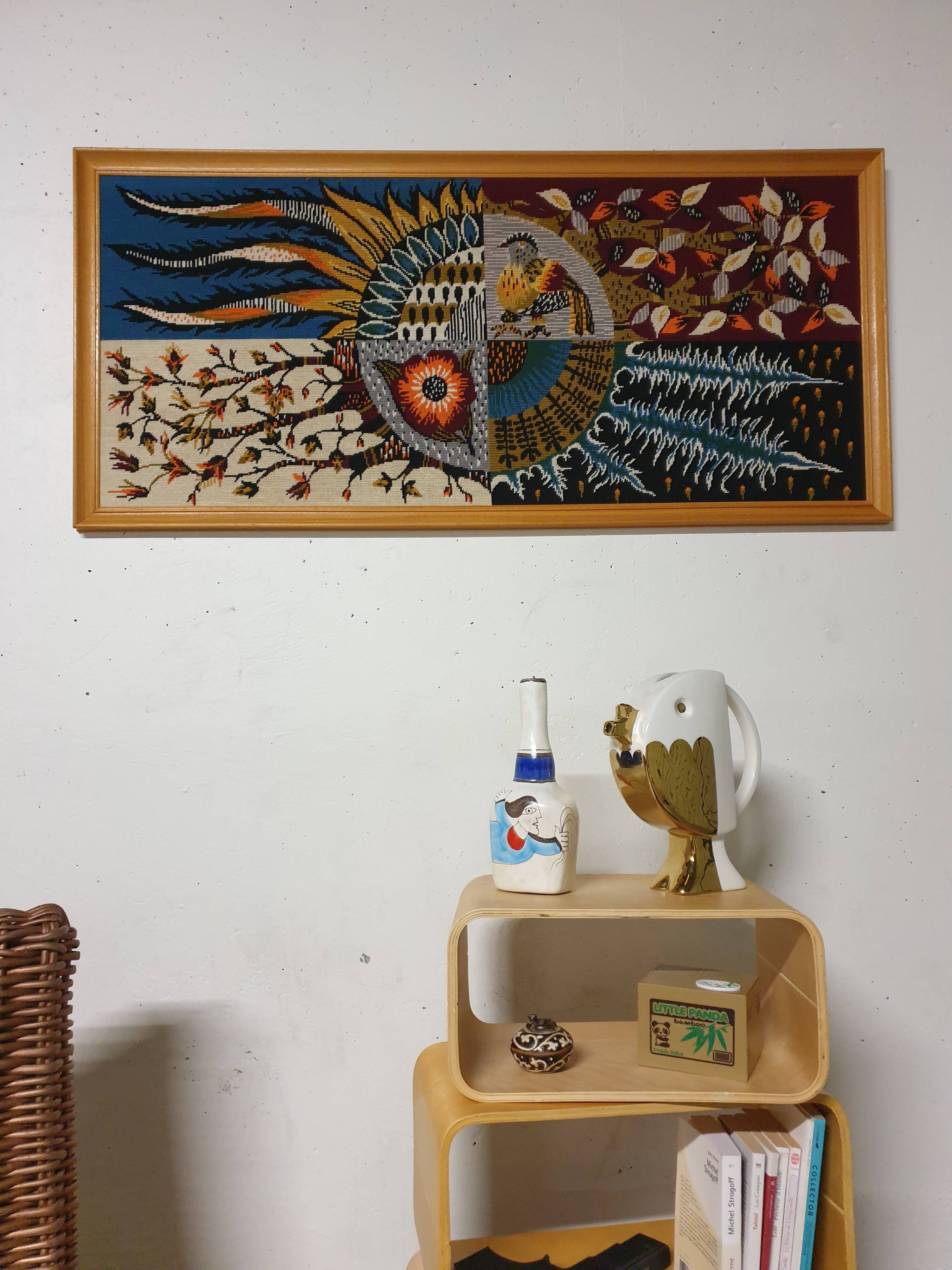 Picard Ledoux Mid-Century Framed Tapestry