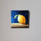 Oil painting on canvas still life lemon country decoration