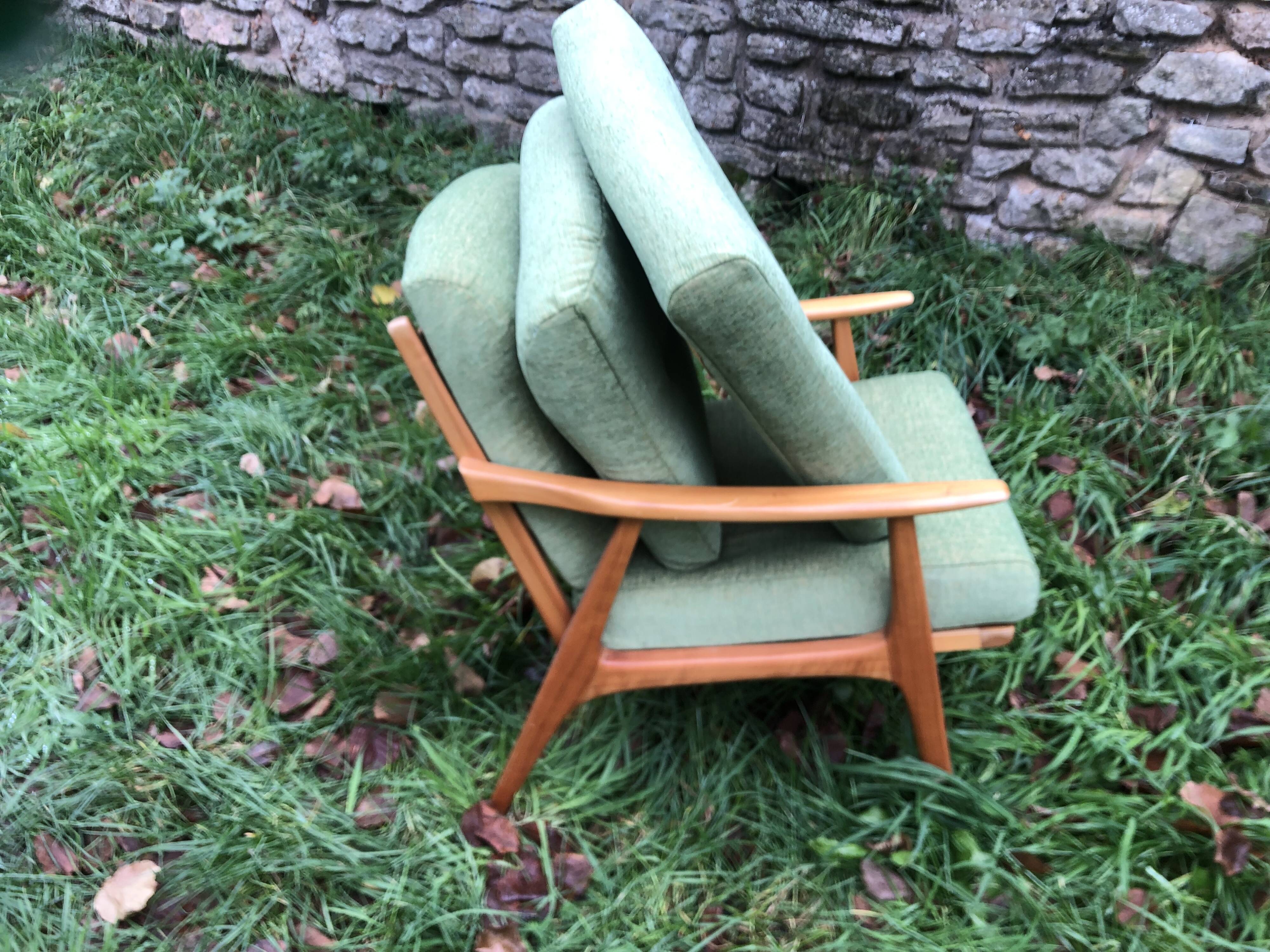 Fauteuils scandinaves bois blond vintage Années 60