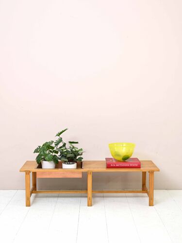 Scandinavian bench with planter