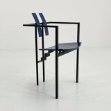 Chaise postmoderne trix bleue et noire par Karl Friedrich Förster, 1980