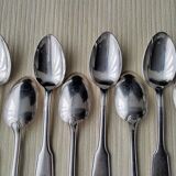 Box of 12 silver-plated mocha spoons Shell model
