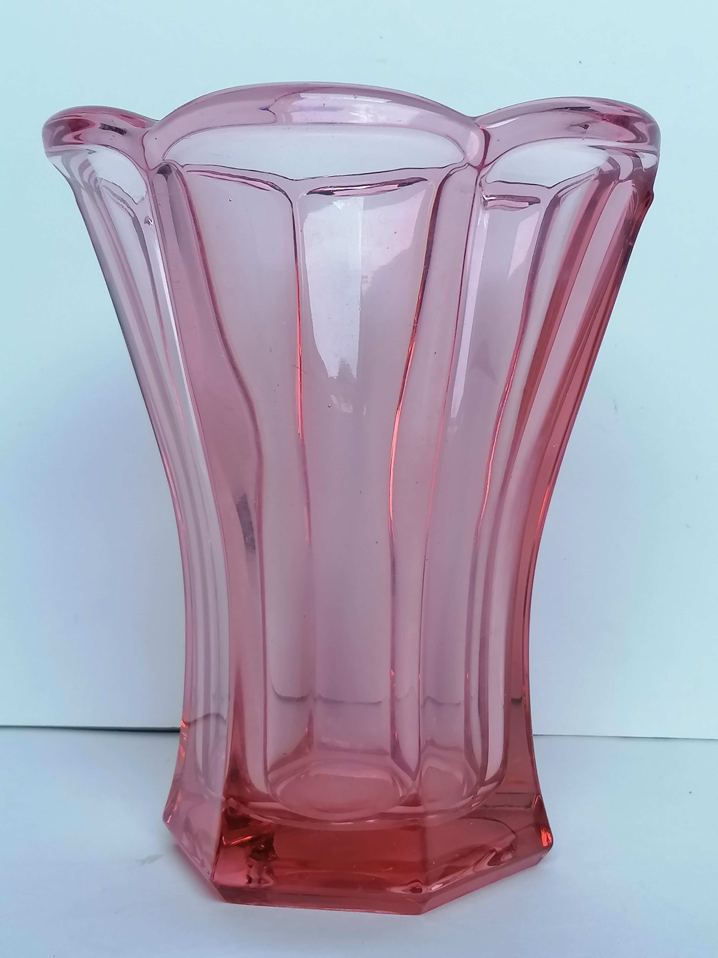 Pink glass vase
