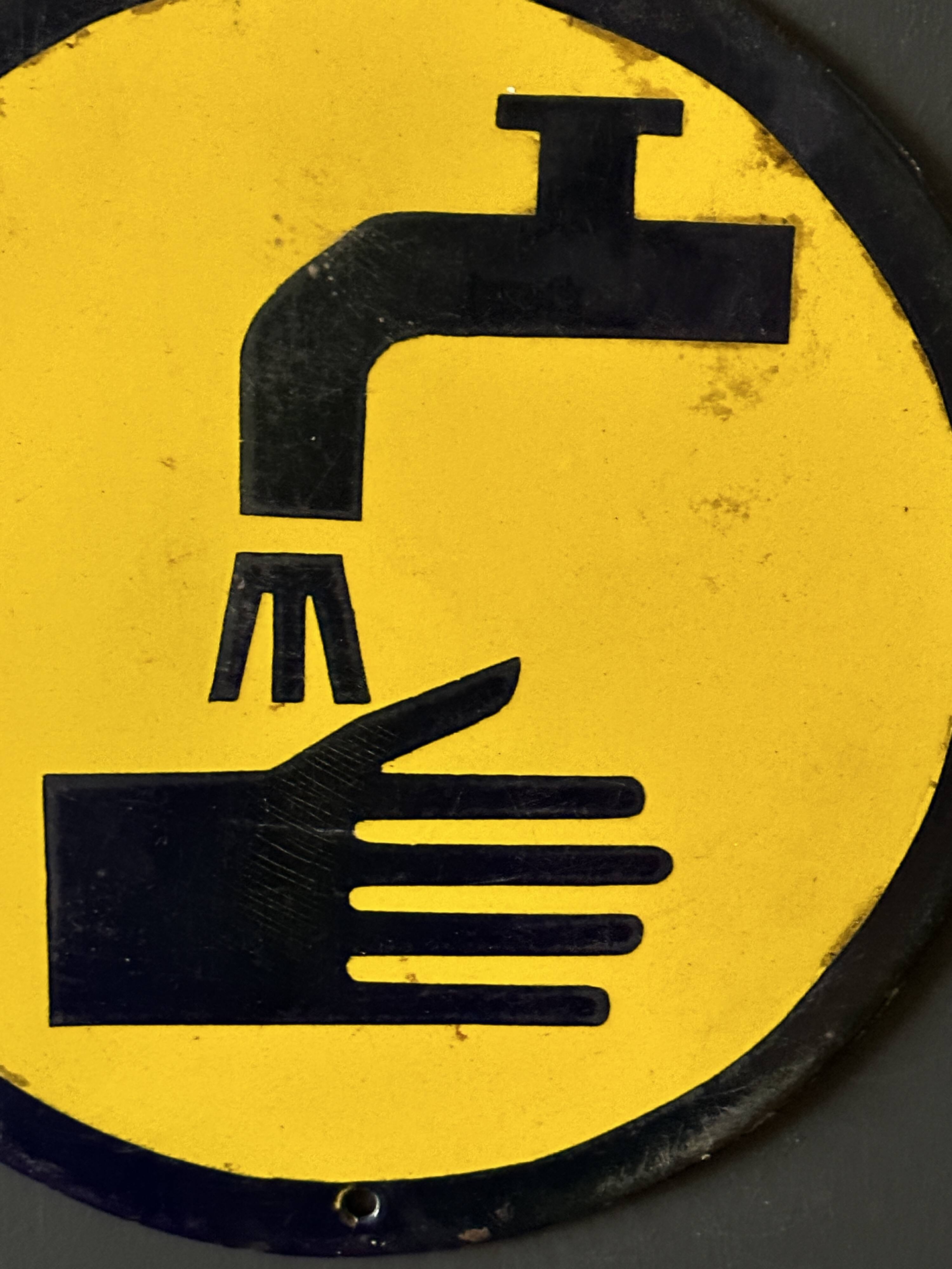 Wash your hands sign vintage european industrial enamel signs decoration