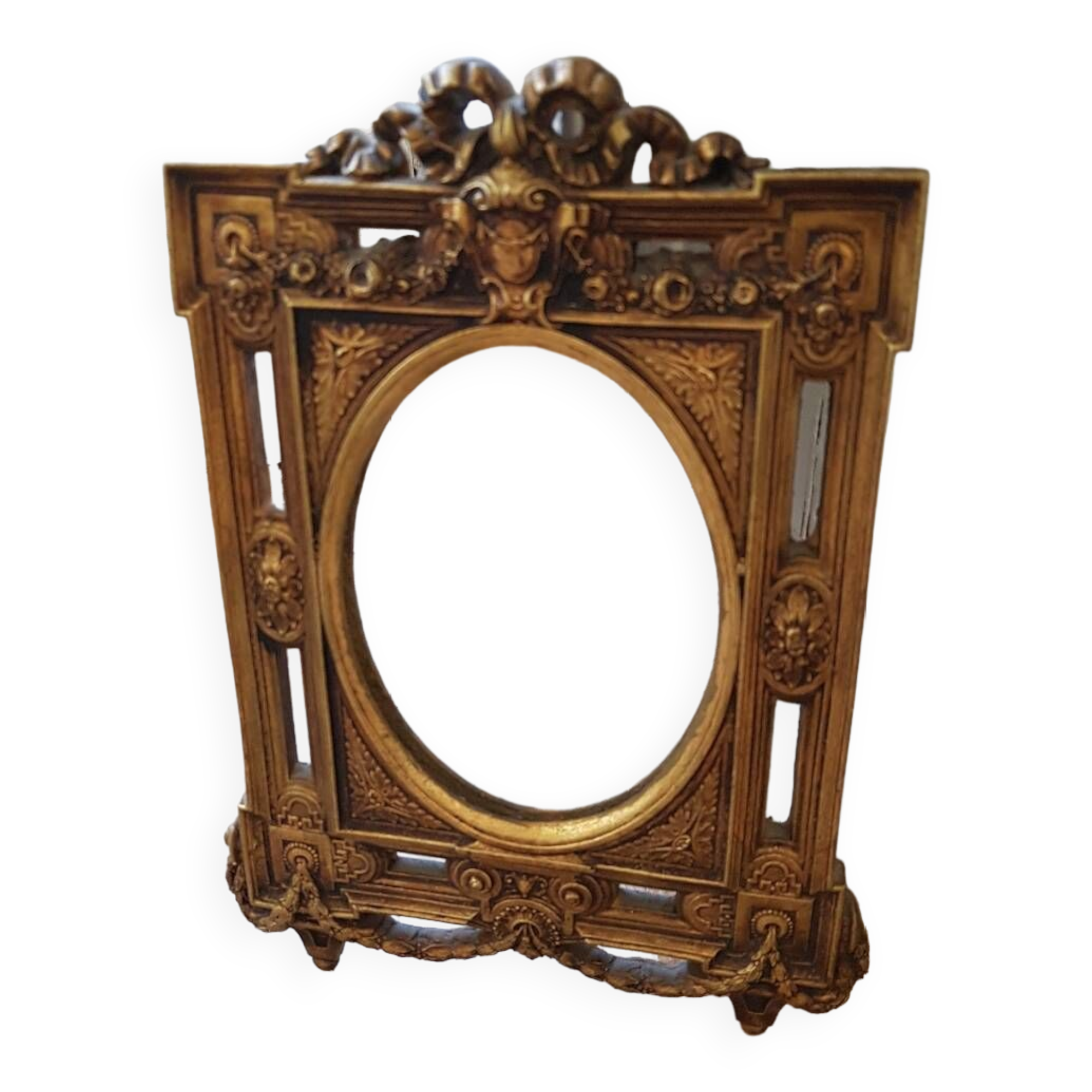 Old small golden mirror