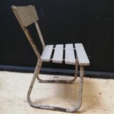 6 vintage garden chairs made of wood and metal