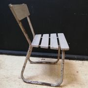 6 vintage garden chairs made of wood and metal