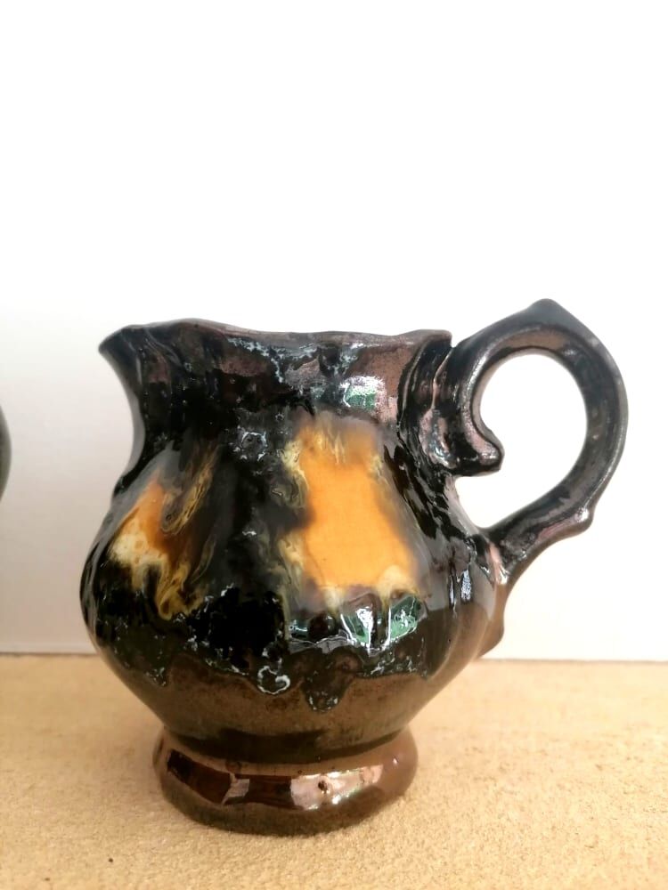 Vallauris tea set in iridescent ceramic 1960