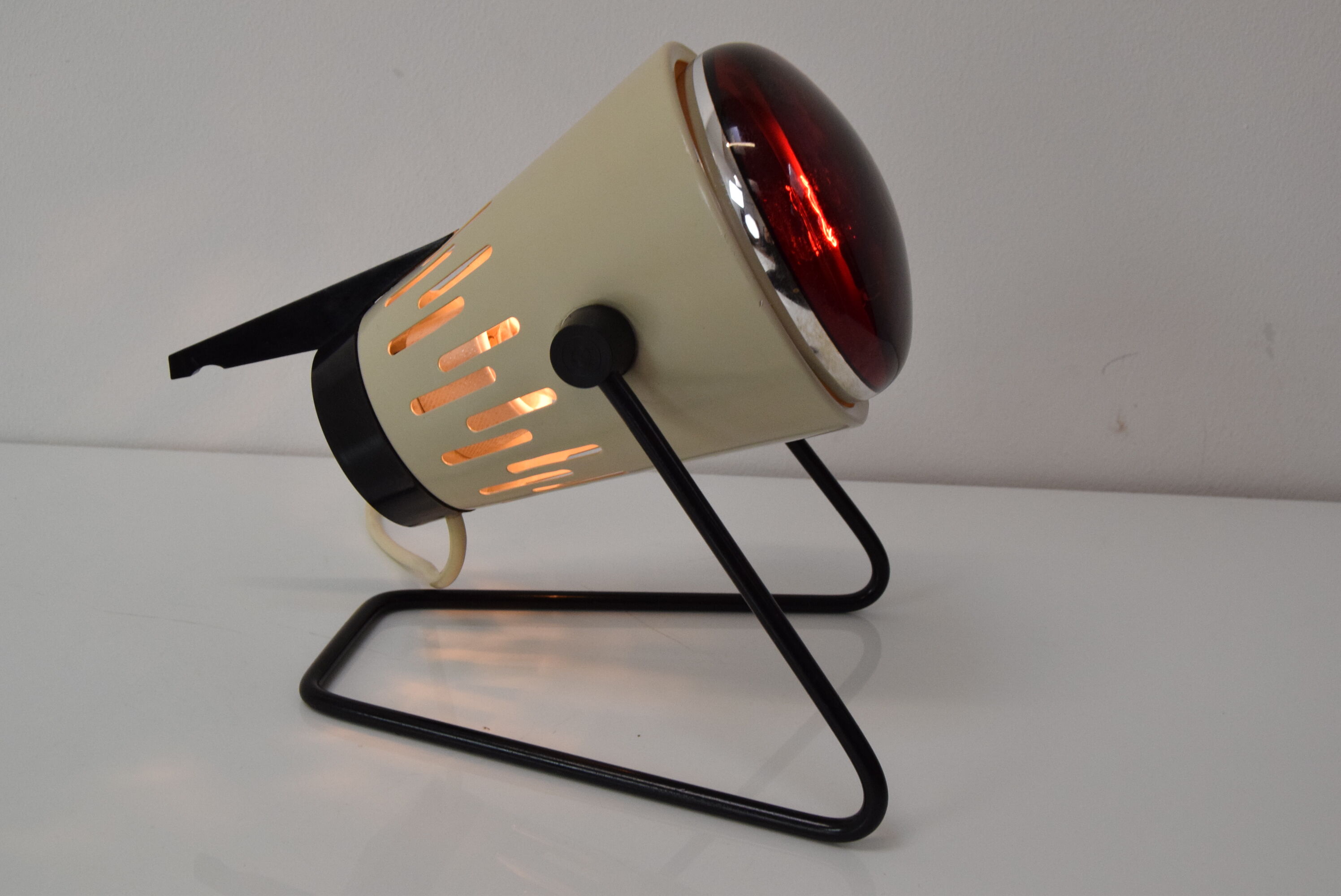 Mid-century infra table lamp,r ed light, circa 1980's