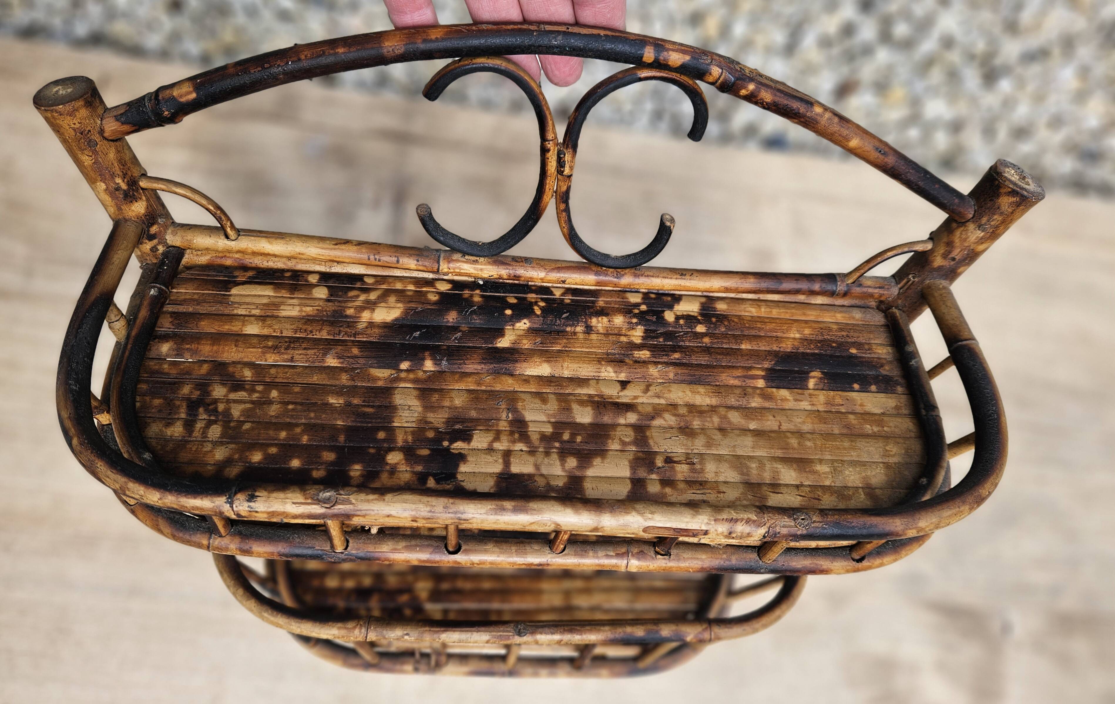Wall shelf in vintage rattan