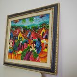 Framed painting of the Caribbean, early twenty-first century
