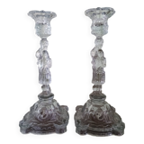 Fake pair - Joan of Arc warrior candlestick - Lily - Portieux glass