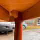 Scandinavian table in teak, design by Harry Ostergaard.