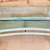 Bamboo and rattan coffee table circa 1980