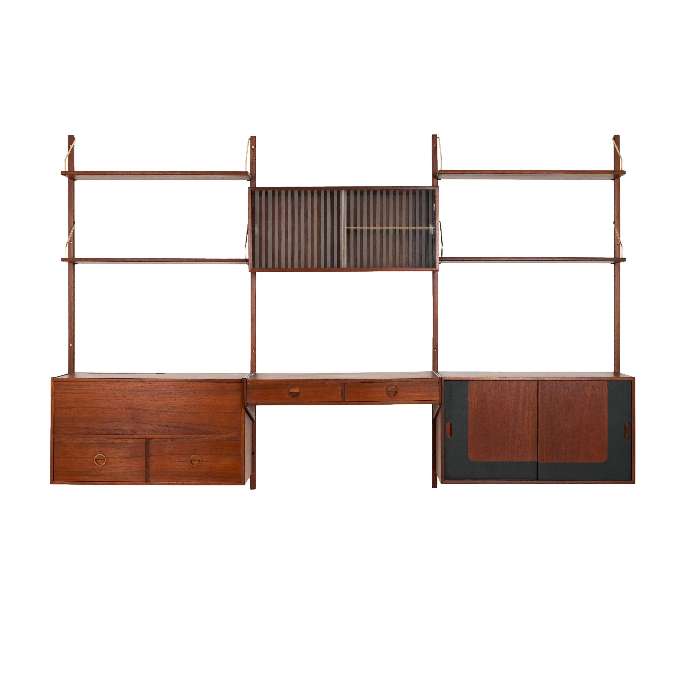 Teak modular shelving unit, Danish design, 1960s, manufactured by Hansen &