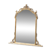 Miroir vintage en bois sculpté et feuille d'or – style Louis XV 120x5x135
