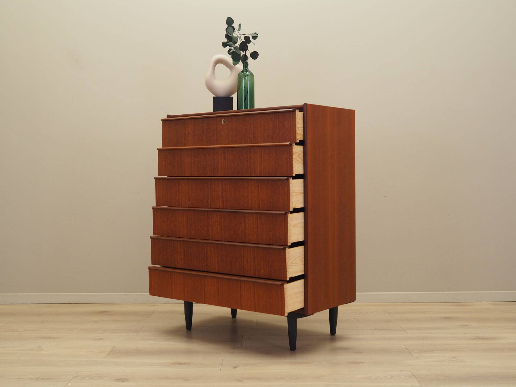 Teak chest of drawers, Danish design, 1970s, manufactured in Denmark