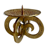 Brutalist bronze candleholder, 1970s
