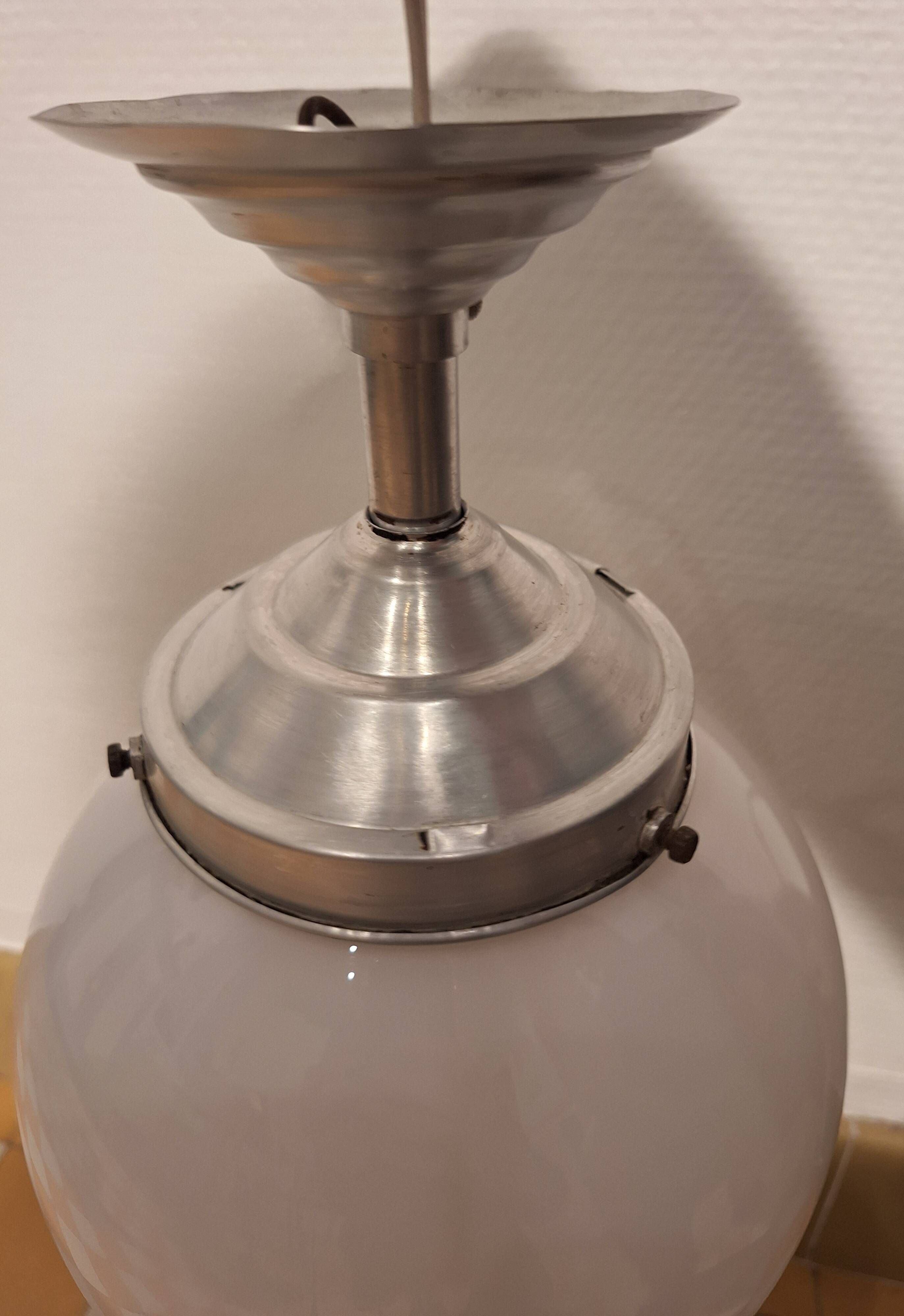 Art Deco opaline globe pendant light
