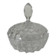 Grande bonbonnière vintage en verre pressé – motif diamant