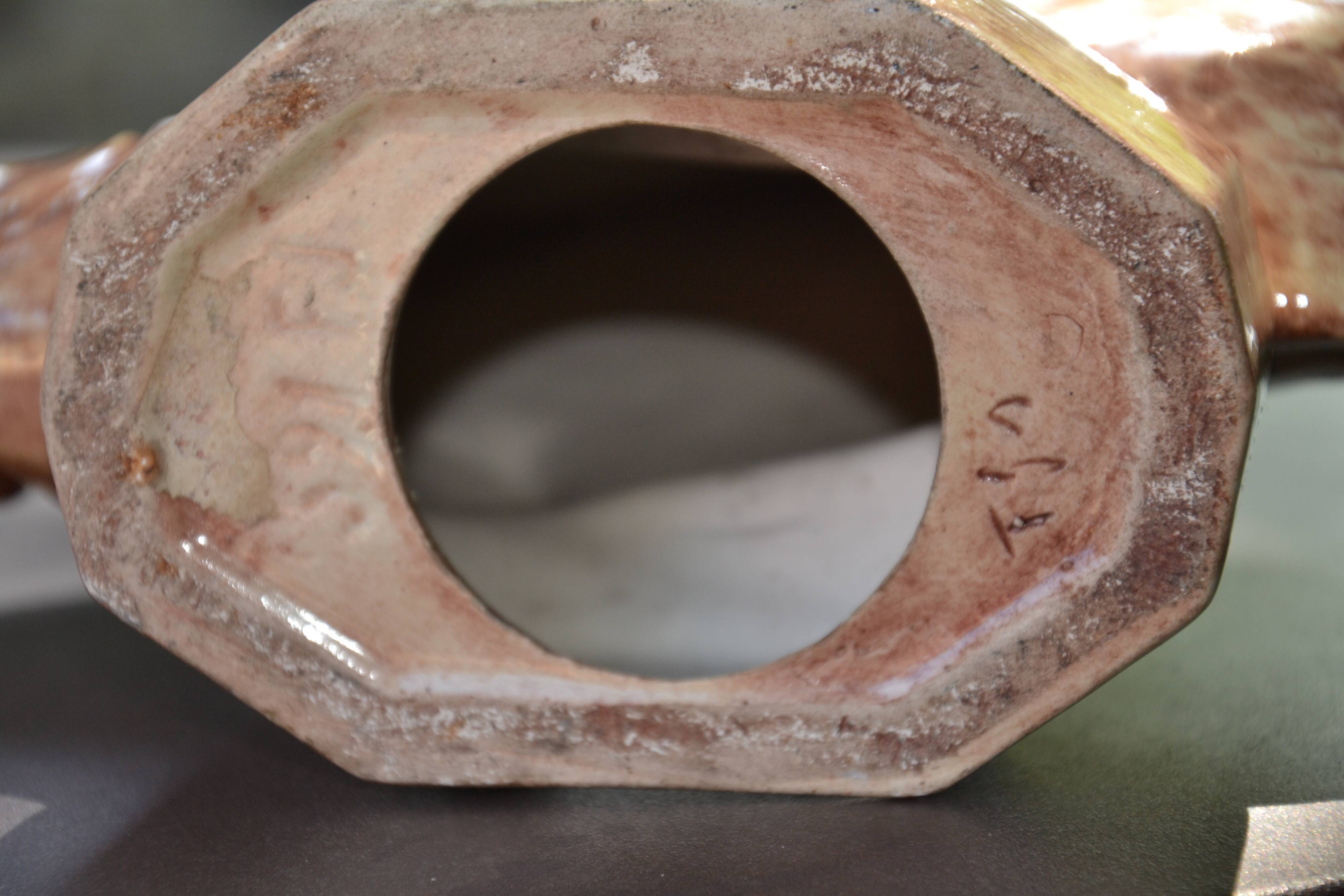 Ceramic fish statuette signed