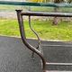 Rectangular table translucent glass top metal base vintage 1980