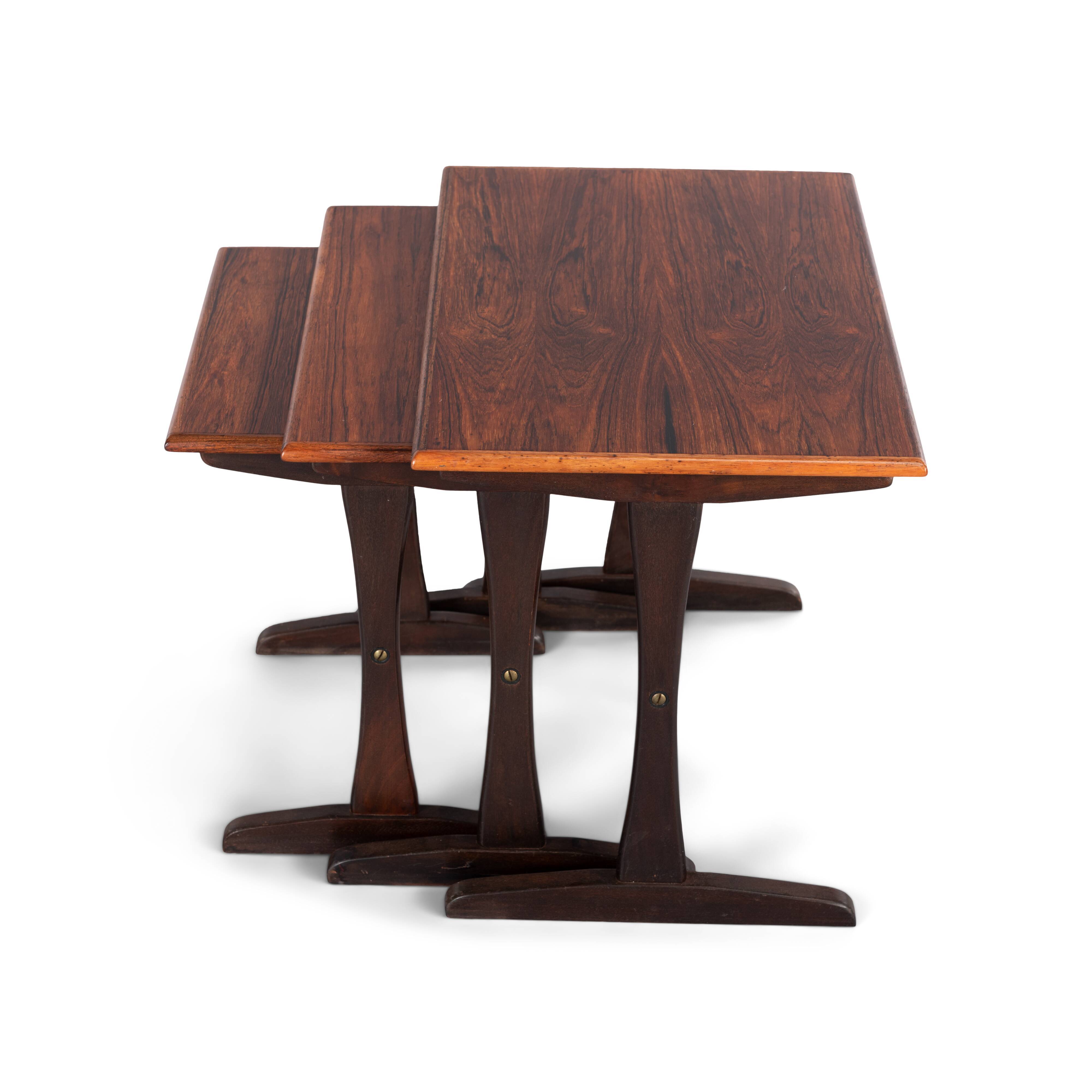 Mid-century danish rosewood pull out tables, 1960s