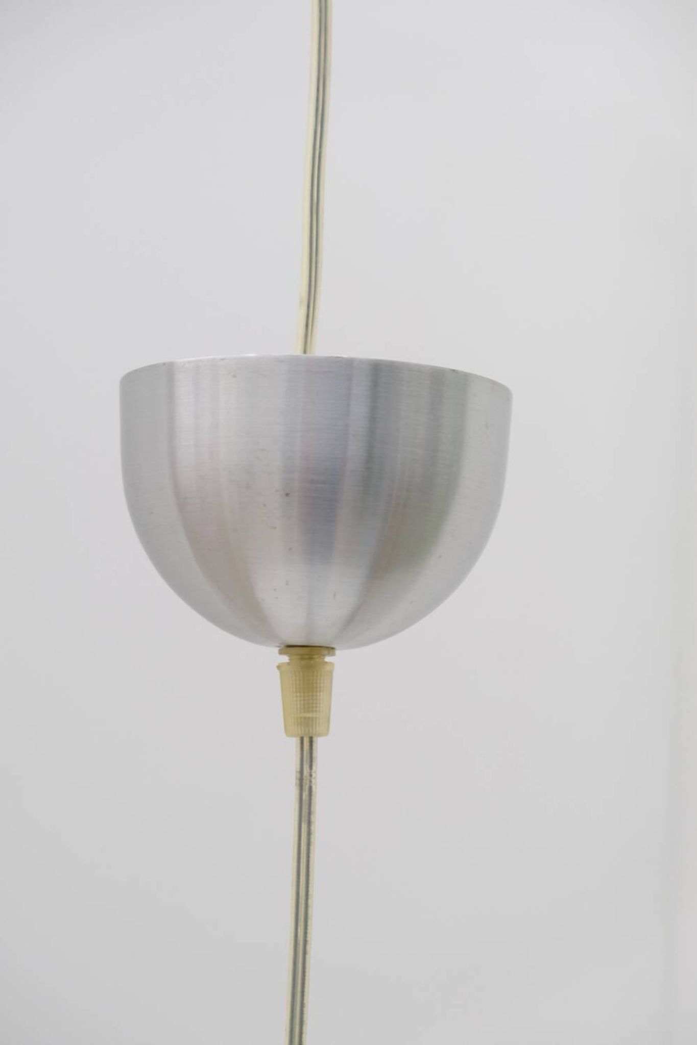 Scandinavian chandelier by MARKSLÖJD in aluminum and opaline, Sweden 1970