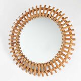 Rattan round mirror ca.1950