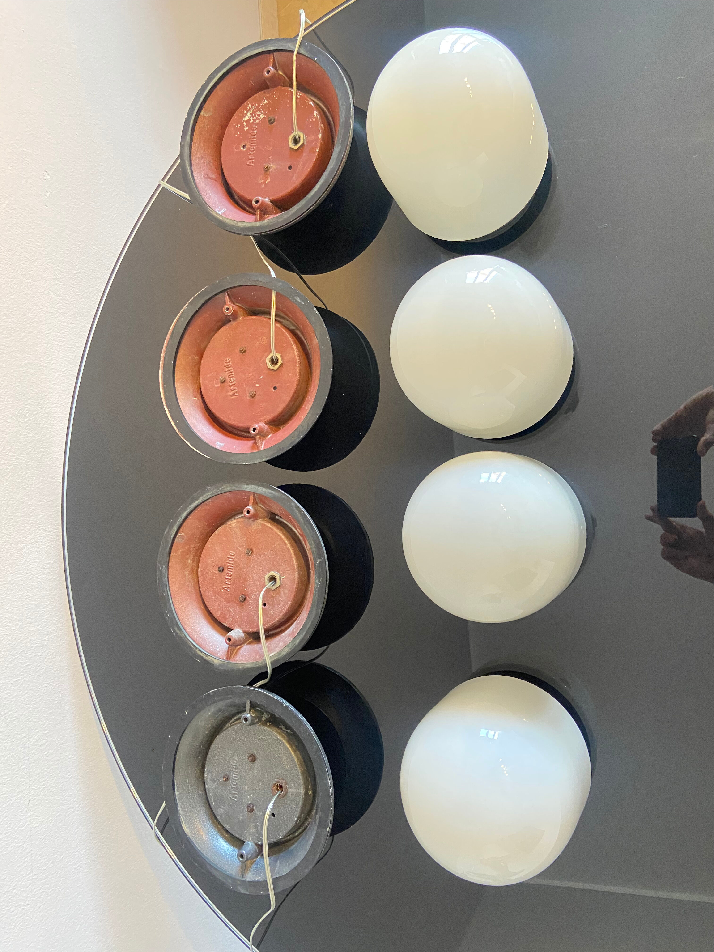 Set of 4 lamps artemide, italy 1970s