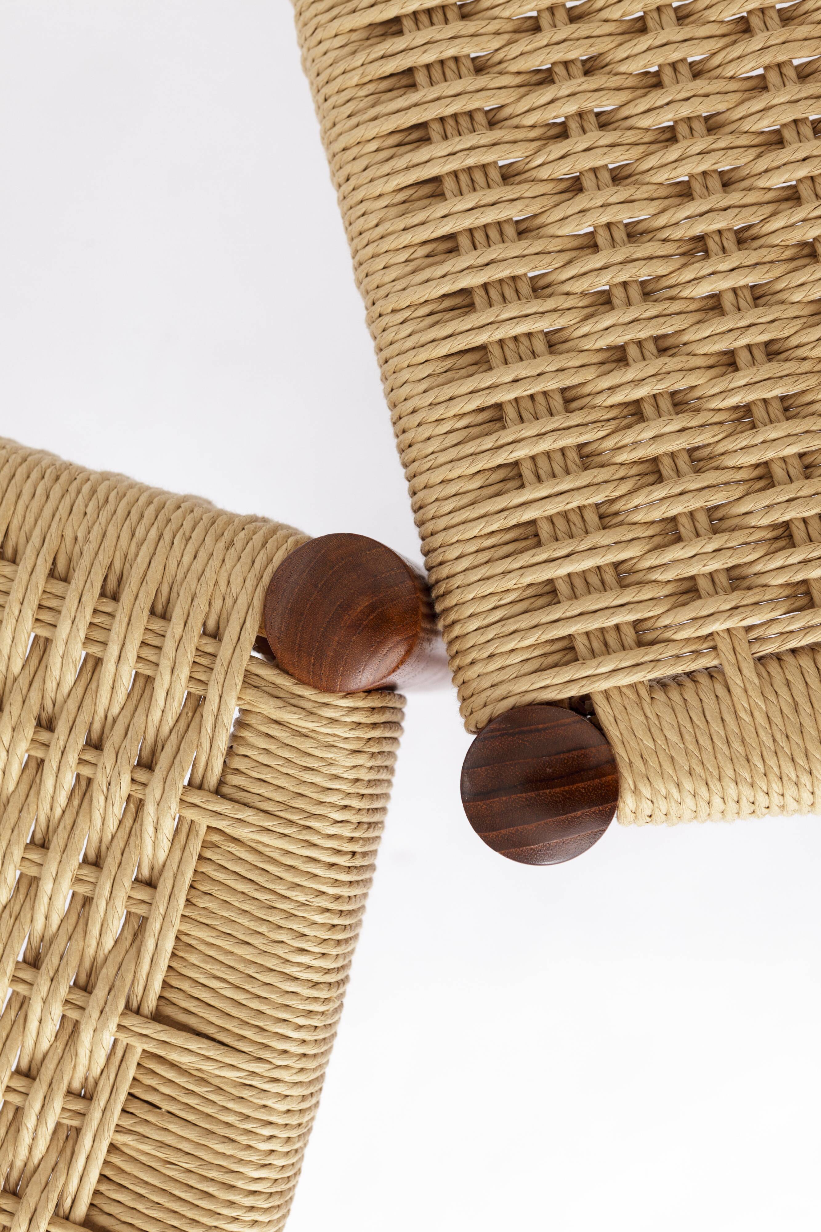 2 Søren Ladefoged chairs, teak, 1960s, papercord seat, dining chairs, set of 2