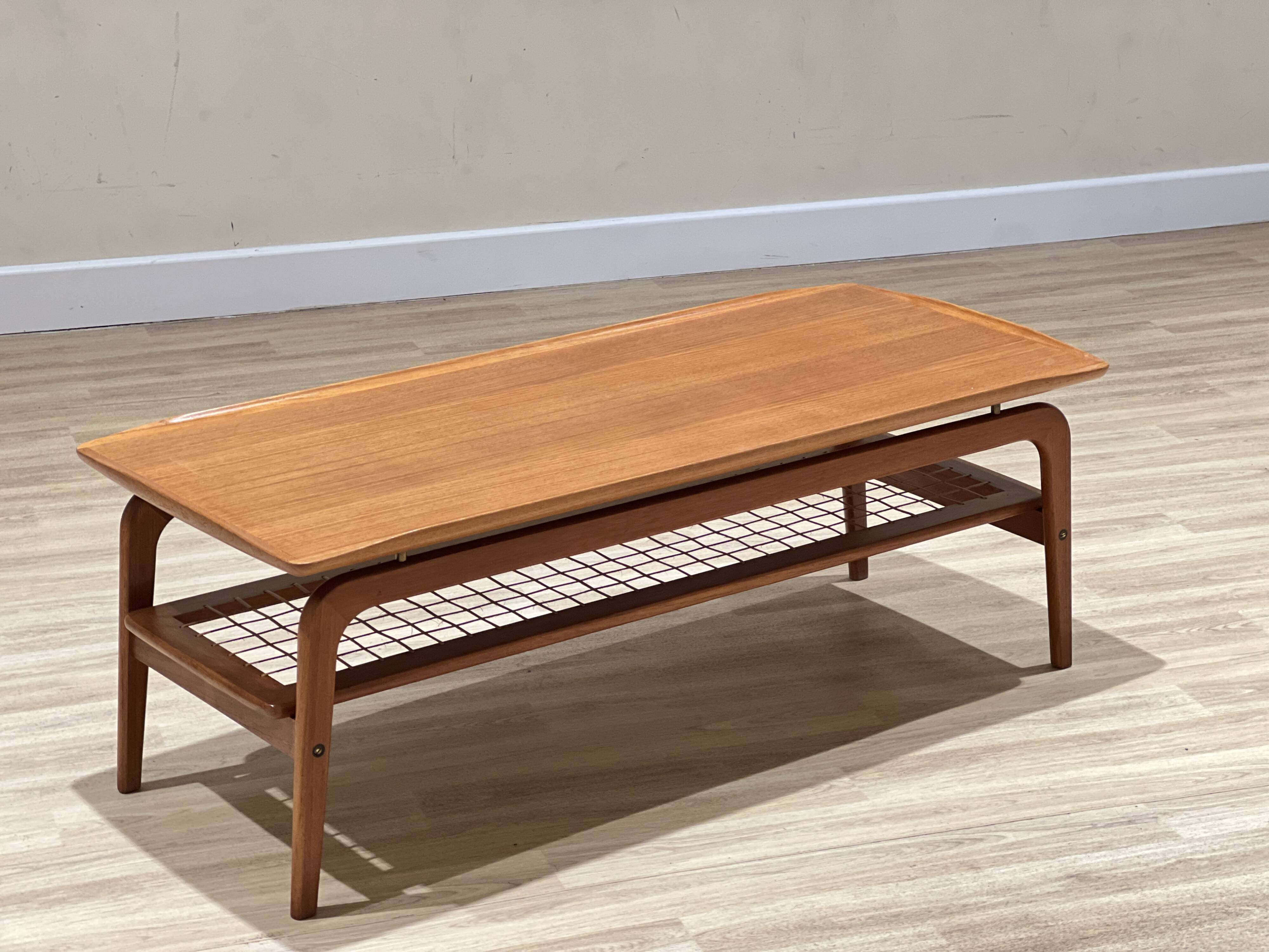 Arne Hovmand-Olsen coffee table with a rattan rack