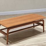 Arne Hovmand-Olsen coffee table with a rattan rack