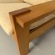 Three-seater canapé in solid oak with Scandinavian design fabric from the 1970s.