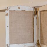 White stained & jute screen