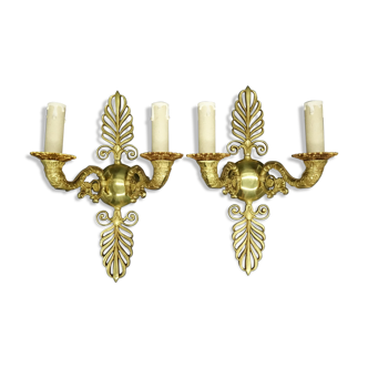 Paire d'appliques, aux palmettes, style Empire
