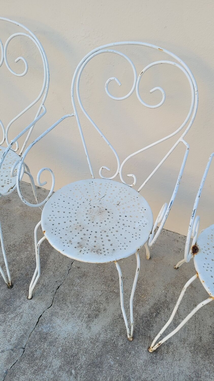 Salon de jardin série de 6 fauteuils en fer de jardin