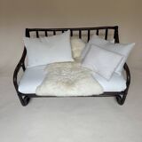 Two-seater rattan bench