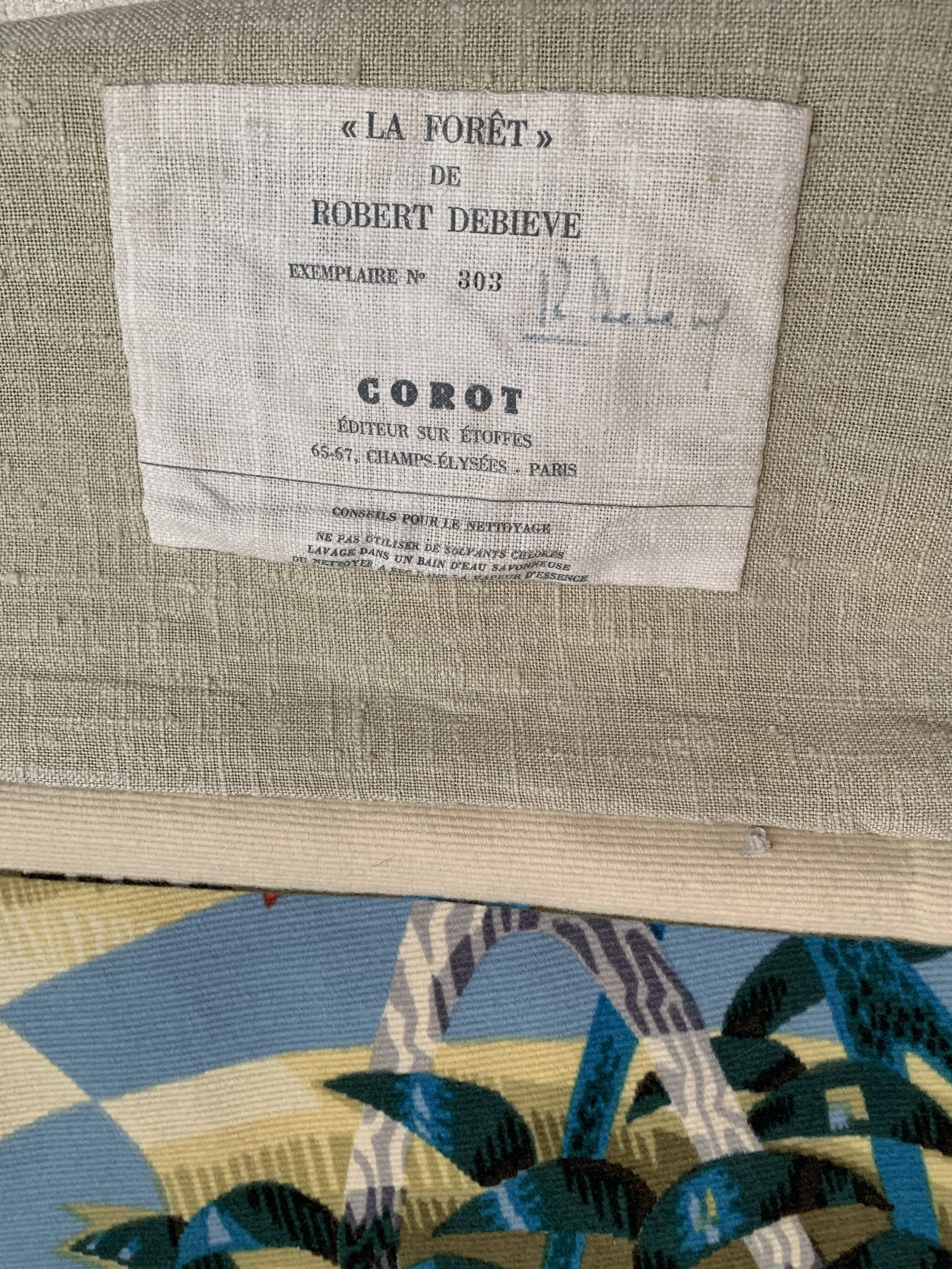 Silkscreened tapestry "The Forest" by Robert Debiève