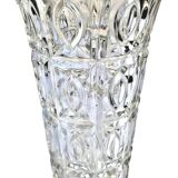 1960s Large trumpet vase Thick transparent glass