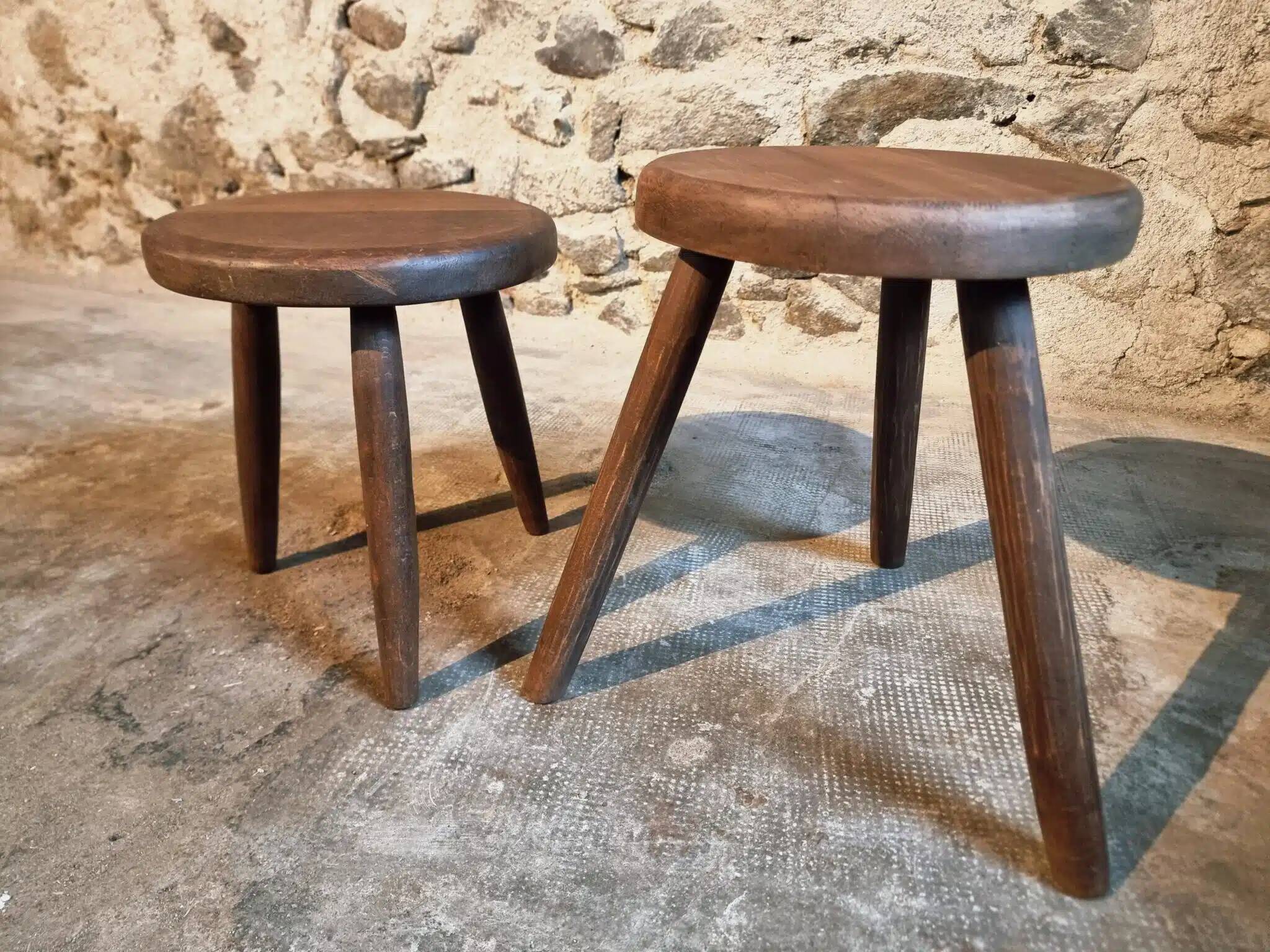 Pair of 1960s beechwood stools