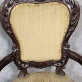 Louis XV style curved desk chair in carved mahogany circa 1850