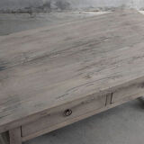 Table basse ancienne à deux tiroirs